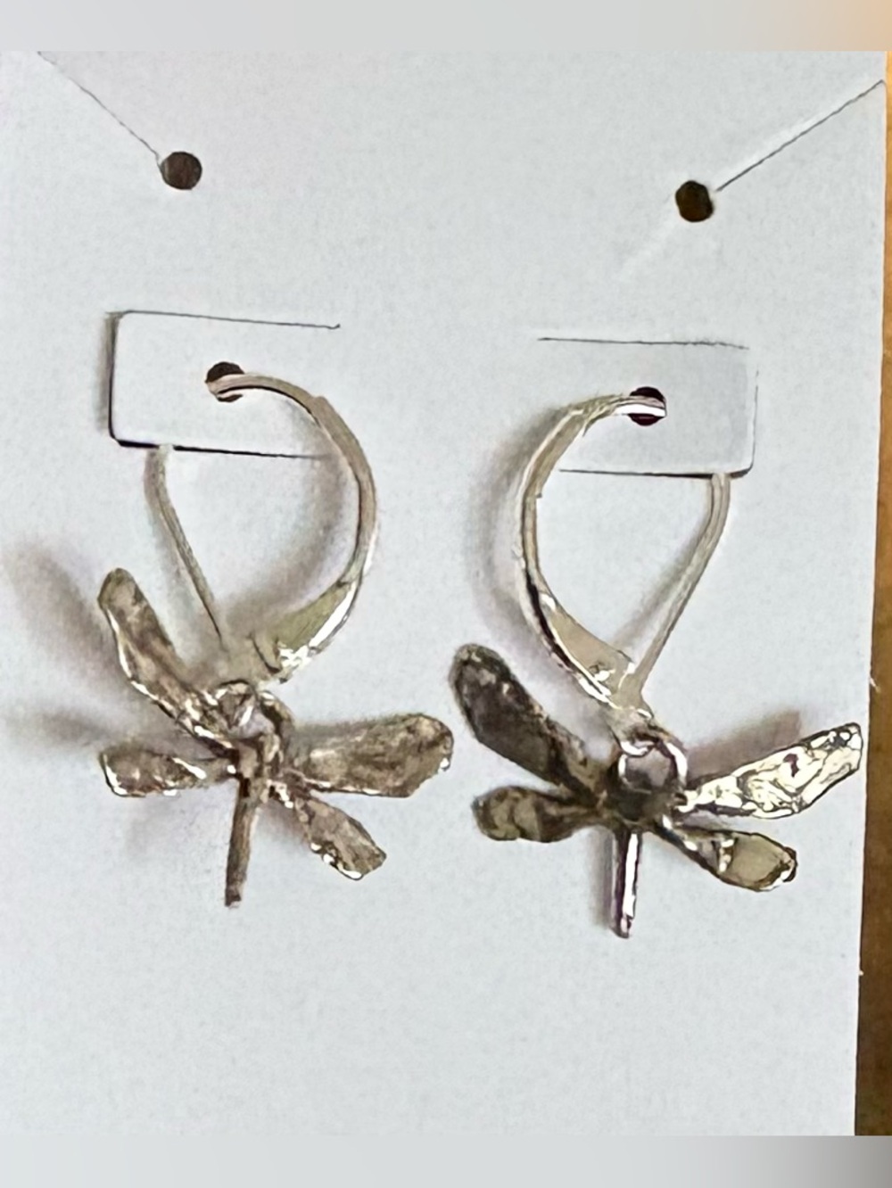 Sterling silver “ Hand-forged “
Dragonfly Leverback Earrings